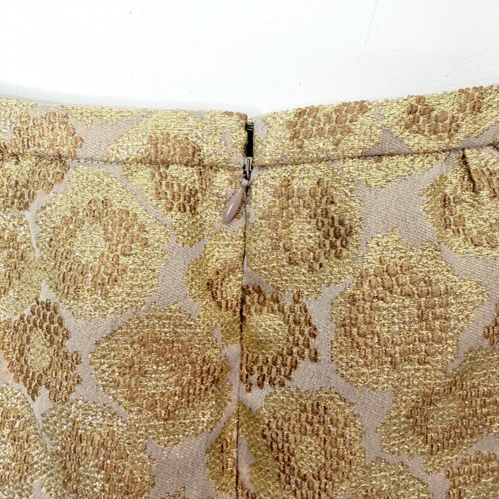 J. Crew Goldenrod Jacquard Mini Skirt Womens size 0 Gold Metallic - Picture 12 of 16
